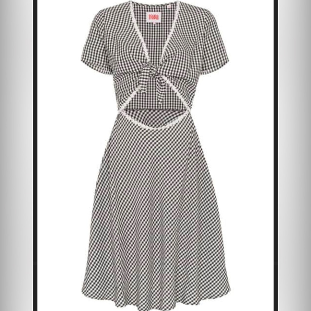 Solid And Stiped Gingham Daisy Cut Out Dress - Li… - image 6